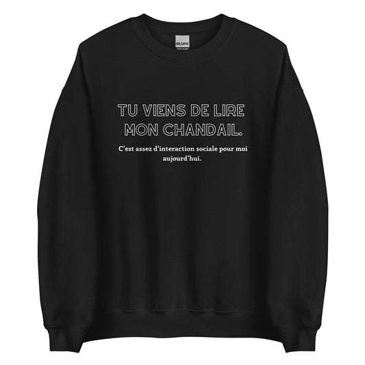 Crewneck - Tu viens de lire mon chandail