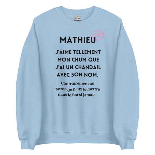 Crewneck - Mon chum (à personnaliser)