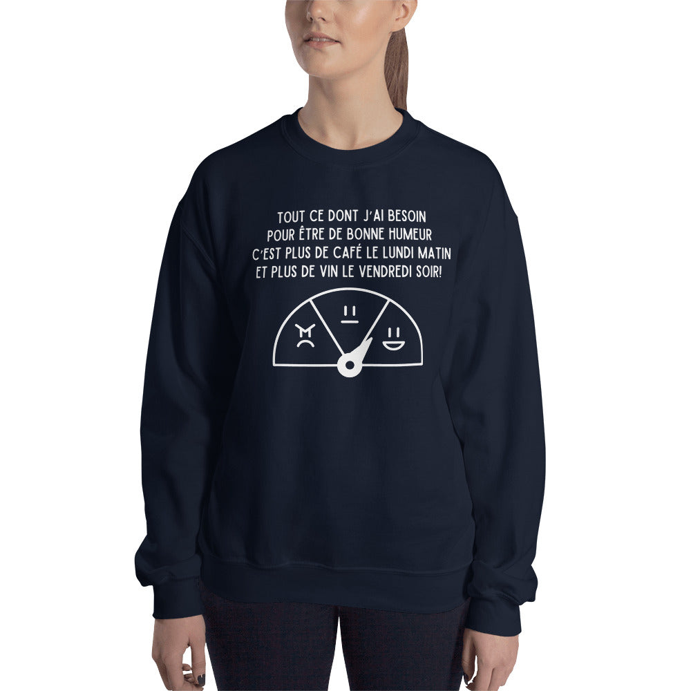 Crewneck- Plus de vin, plus de café